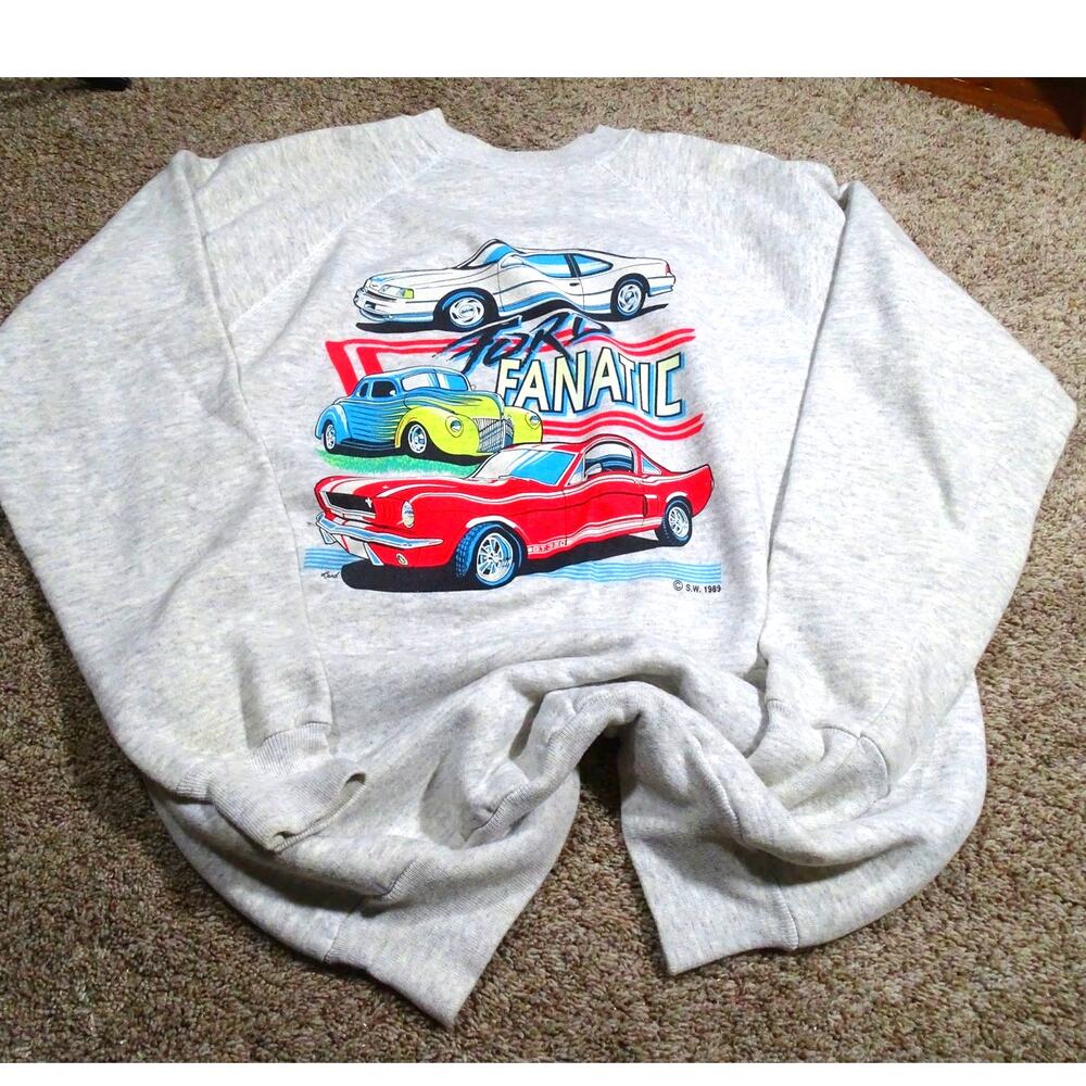 Vintage 1989 Pannill Ford Fanatic Mustang Sweatshirt XXL Car Crewneck USA